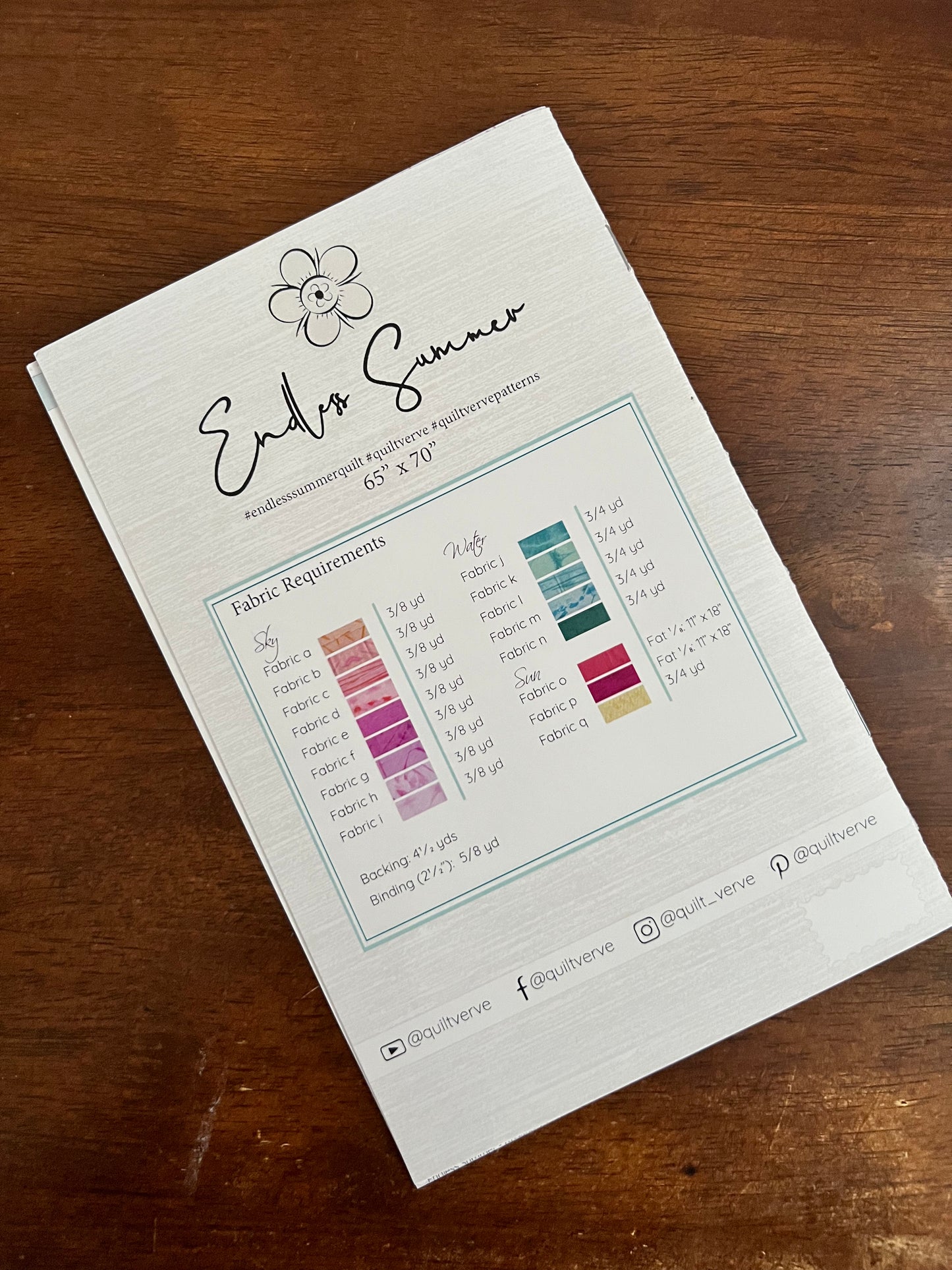 Endless Summer Quilt Pattern Physical