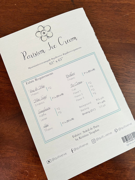Parisian Ice Cream Quilt Pattern PHYSICAL