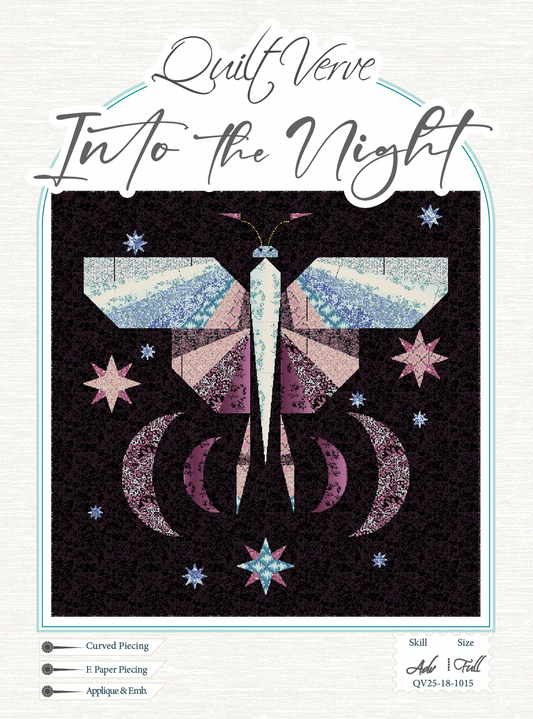 AVAILABLE NOW! Into the Night, a moonlight moth Quilt Pattern - DIGITAL