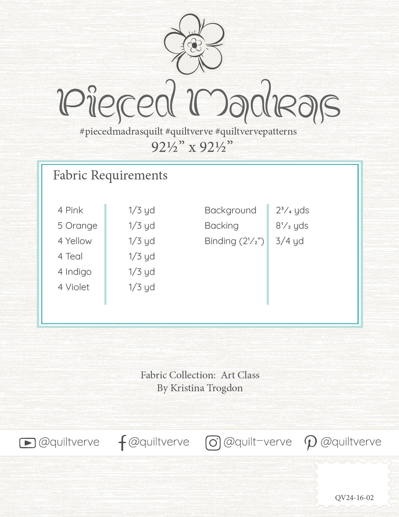 Pieced Madras Quilt Pattern DIGITAL