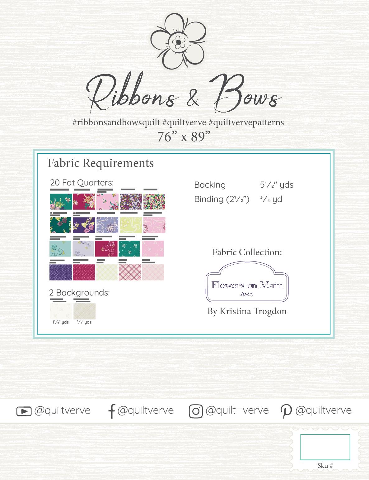 Ribbons & Bows Quilt Pattern DIGITAL