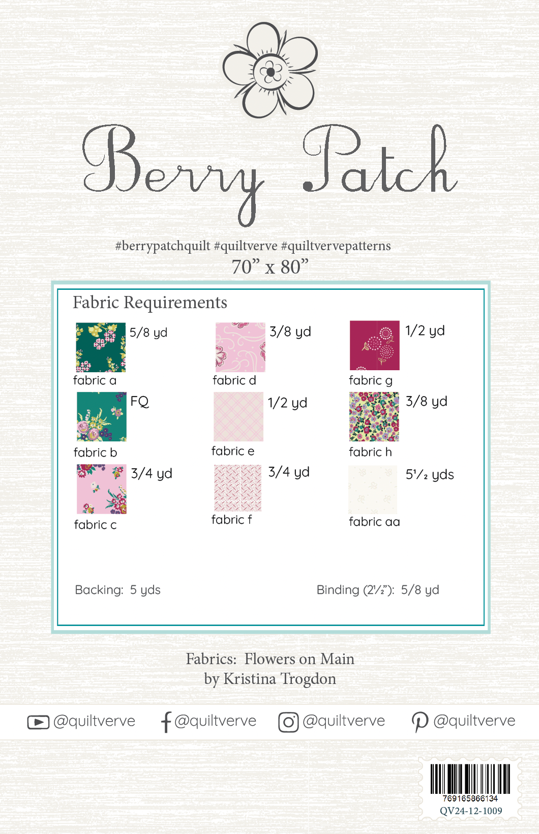 AVAILABLE NOW! Berry Patch Quilt Pattern DIGITAL