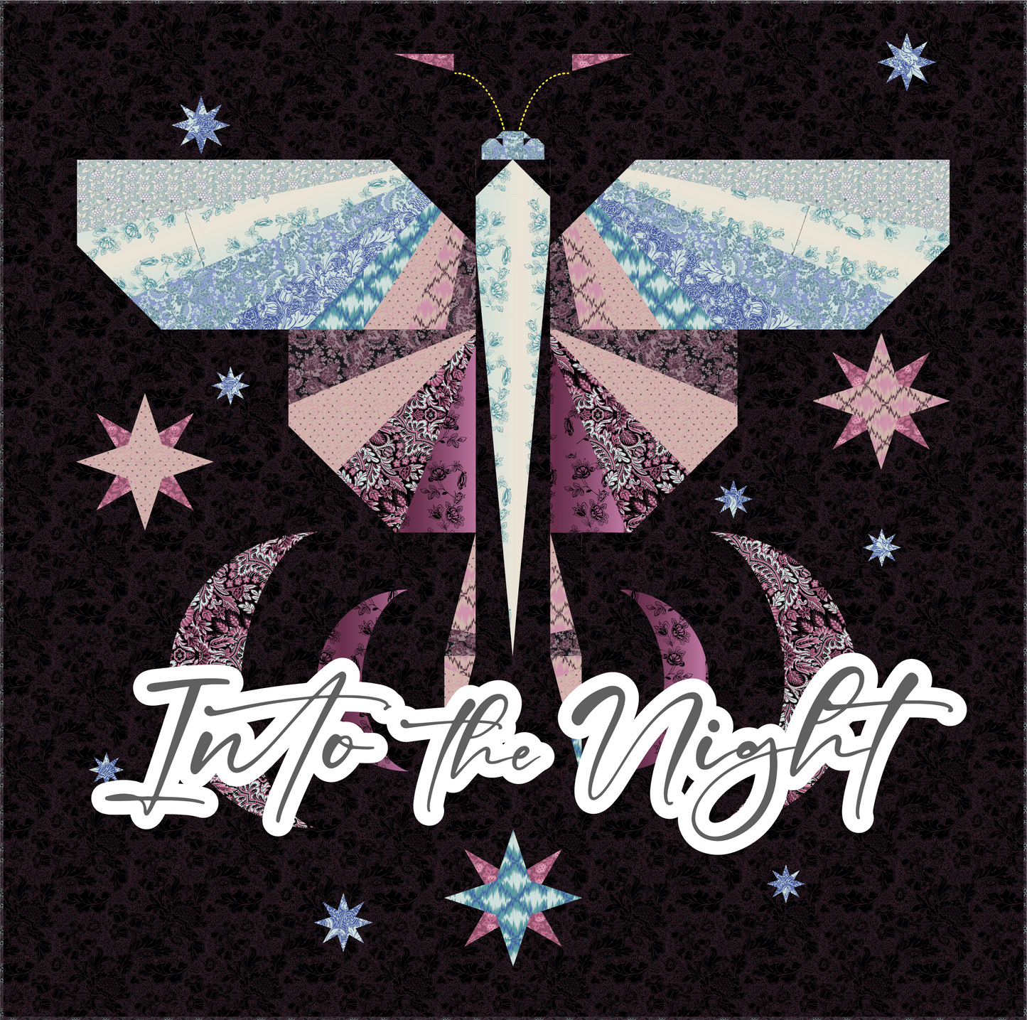 AVAILABLE NOW! Into the Night, a moonlight moth Quilt Pattern - DIGITAL