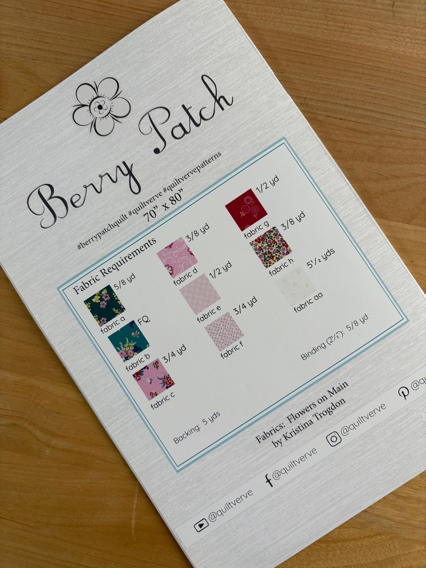 Berry Patch Quilt Pattern PHYSICAL