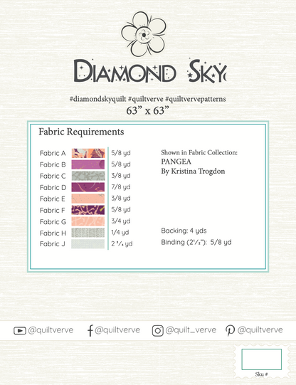 Available Now! Diamond Sky Quilt Pattern