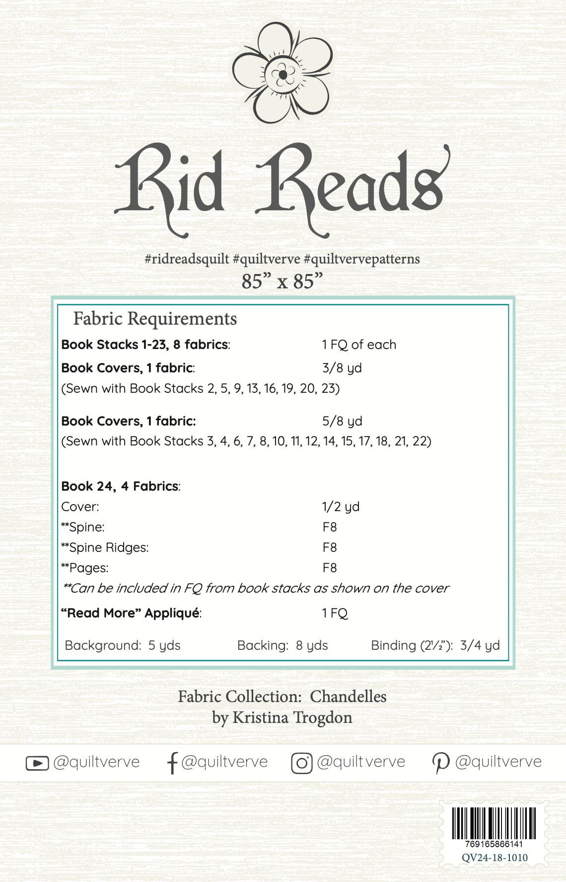 AVAILABLE NOW!  Rid Reads Pattern
